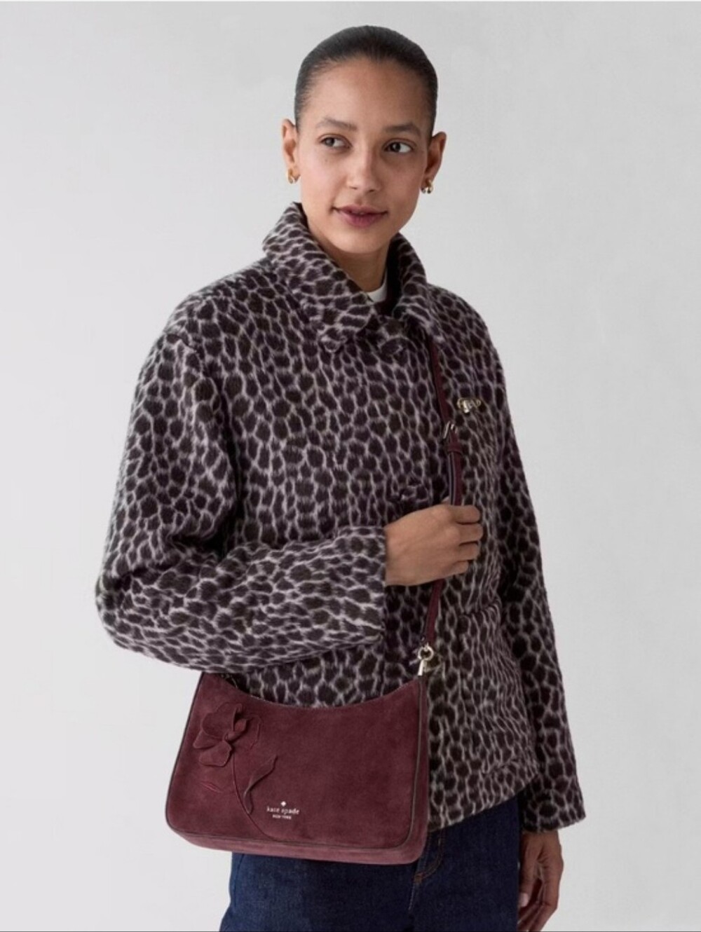 Kate Spade Margot Floral Medium Shoulder Bag, Grenache - Picture 6 of 6